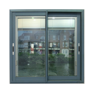 Ventanas de aluminio modernas de doble acristalamiento Ventana corredera de diseño simple con persiana integrada - Product Image 2