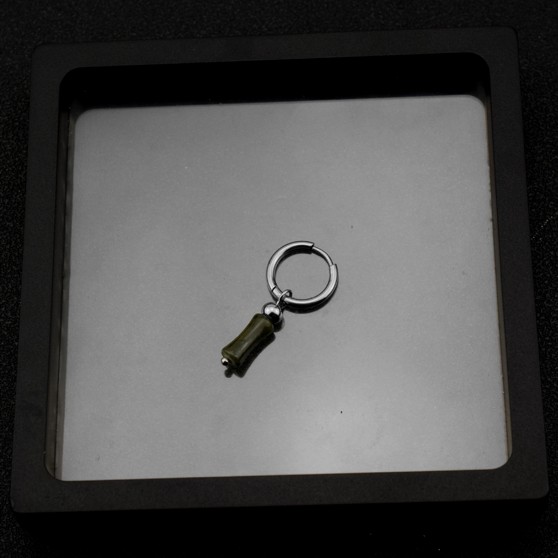 Boucle d'oreille créole E055-Silver1 pour oreilles percées, 1 pièce