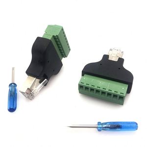 Adaptador de tornillo de conector de terminal Av de bloque de 8 pines de red RJ45 macho de uso fácil - Product Image 5