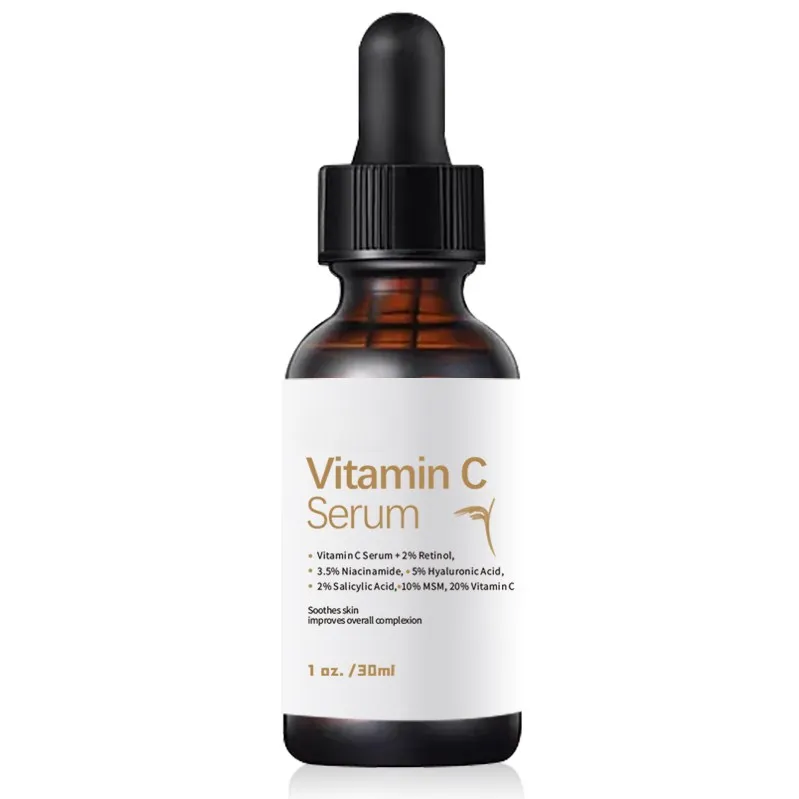 Eigen Merk Vitamine C Anti-Aging Huidverzorgingsproducten Hydraterende En Huidvriendelijke Zwarte Vlekken Anti-Aging Reparatie Serum
