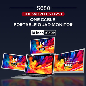 Patented Product 14-Inch ONE Cable Quad <strong>Monitor</strong> M1/M2/M3 Mac/Win <strong>Computers</strong> 60Hz Refresh Rate USB Input Gaming Office <strong>Use</strong> - Product Image 2