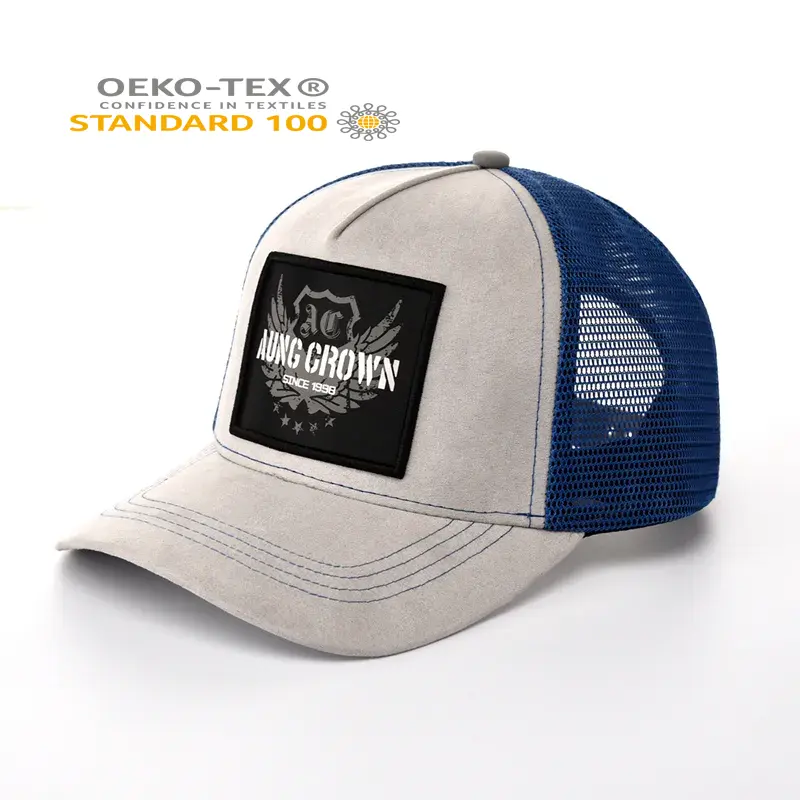 Custom 5 Painel de Alta Qualidade Plain Curved Brim 3d Bordado Logotipo Malha Camurça personalizável Gorras Trucker Hat Caps