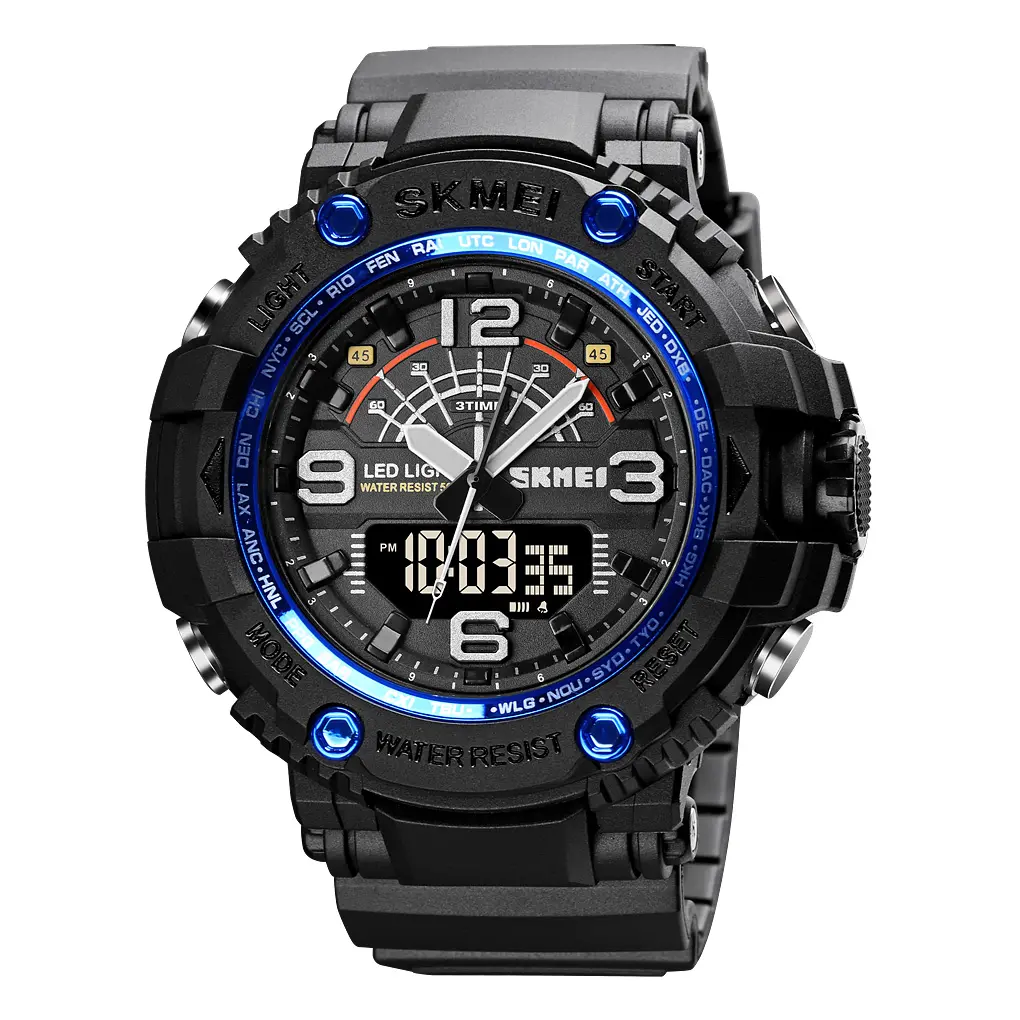 Descontos de fábrica e vendas quentes reloj novo design skmei 1617 à prova d' água 5atm relógios digitais esportivos 3 tempos