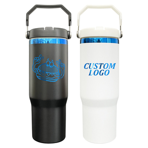 BPA ücretsiz toptan toplu 30oz mavi kaplama flip pipetli bardak ile taşınabilir el lazer gravür için