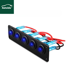 Su geçirmez açma-kapama önceden kablolu 12V DC yuvarlak 20A 3 Pin 5 Gang anahtarı SPST geçiş Rocker anahtarı paneli - Product Image 1