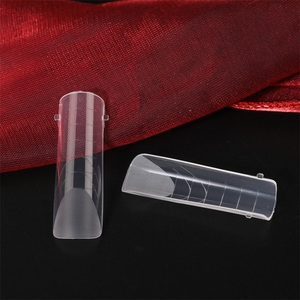 NADECO 12 Sizes Full Curved Straight Long Square Acrylic Gel Extension Nail <strong>Tips</strong>, Dual Nail Form System <strong>Tips</strong> - Product Image 1