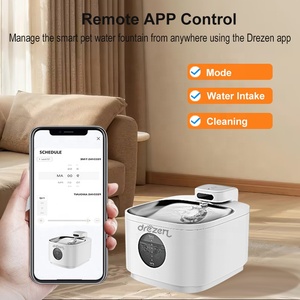 Newest Design Automatic Pet Fountain 4000mAh Dog Smart Water Bowl Motion Activation <strong>Filter</strong> <strong>Exceptional</strong> 40-Day Battery Life Cats