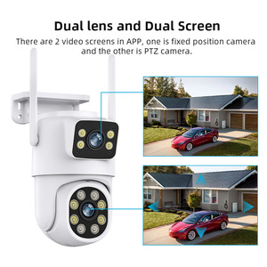 4K 8MP Outdoor Dual Lens Drahtlose <span class=keywords><strong>IP</strong></span>-Kameras CCTV ICsee <span class=keywords><strong>Wifi</strong></span>-Kamera Dual Lens ptz Netzwerk kamera de Überwachung sans fil