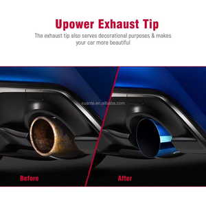 Yarış performansı mavi yanmış tek katmanlı tek çıkış araba egzoz sistemi için BMW GMC Ford Mustang egzoz borusu susturucu İpuçları - Product Image 6