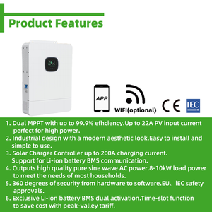 EnergyCreative Hybrid Solar Inverter 120Vac Split <strong>Phase</strong> 3KW 5KW MPPT Single AC 60Hz Sine Wave Single AC 60Hz Sine Wave - Product Image 4