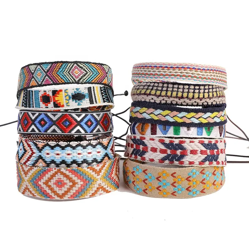 Набор плетеных браслетов для женщин и мужчин, браслеты в стиле бохо, Этнические Племенные льняные шнуры из конопли, браслеты дружбы, украшения ручной работы