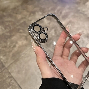 Apple iPhone用高級メッキシャイニーケース1615 13 14 11 12 Pro Max Plusレンズ保護クリアグリッター超薄型ハードPCカバー - Product Image 6