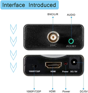 1080P Stereo Converter Audio Adapter <strong>BNC</strong> to HD Composite Converter with USB Cable for HDTV Monitor Security Camera CCTV VCR DVRs - Product Image 4