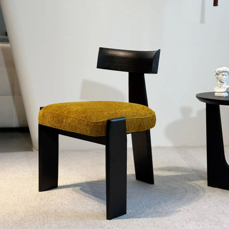 Chaise poney Cheney en velours noir cendré