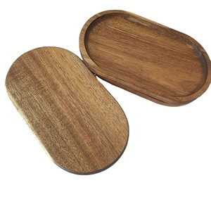 批发日式金合欢山毛榉木黑胡桃椭圆形餐盘食品茶咖啡零食 - Product Image 1