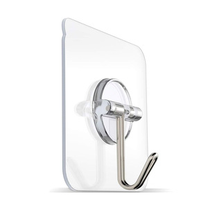 防水防油胶钩可重复使用实用钩透明无缝办公室钩 - Product Image 1