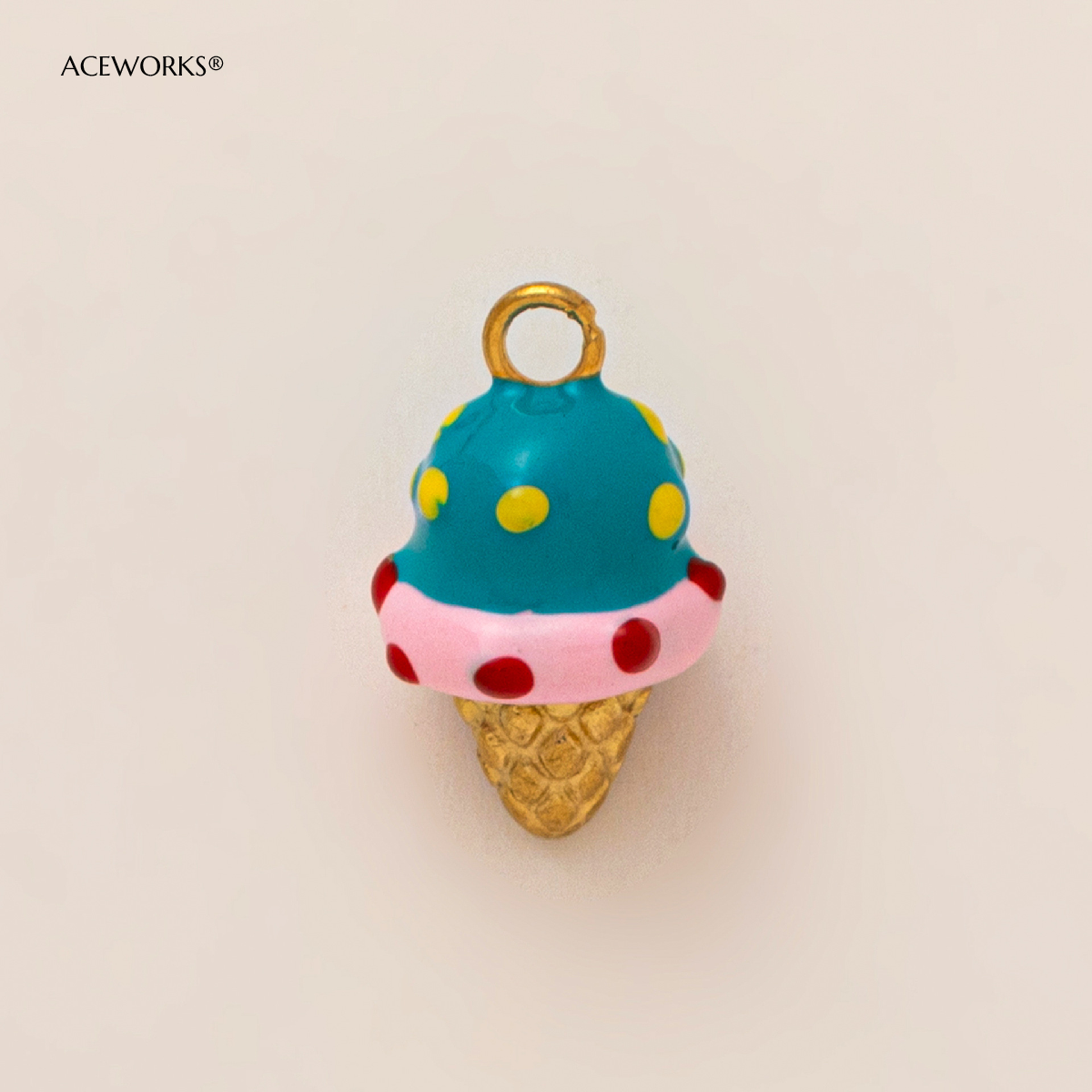 Pendentif glace bleu et rose
