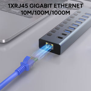 High Speed 10 Ports USB 2.0 USB 3.0 <strong>Type</strong> 3.1 Gen 2 Splitter With RJ45 <strong>Network</strong> for <strong>Computer</strong> Manufacturer China MINI USB Por Hub - Product Image 4