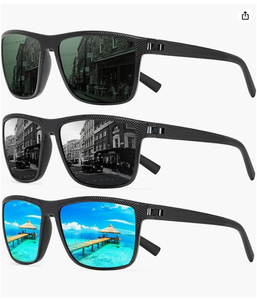 3 أزواج من النظارات الشمسية المستقطبة للرجال نظارات واقية من الشمس واقية من أشعة فوق البنفسجية قيادة الصيد الجولف إطارات سوداء نظارات شمسية للجميع - Product Image 3