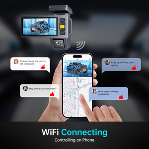 仪表盘摄像头4K Wifi全球定位系统雷达探测器后视镜摄像头仪表盘摄像头前后4k仪表盘摄像头汽车摄像头仪表盘摄像头 - Product Image 3