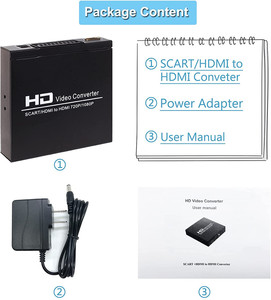 SCART/ HDMI a HDMI, convertidor SCART a HDMI Adaptador de audio de video HD con salida de audio coaxial de 3,5mm para escalador de video PAL/NTSC - Product Image 6