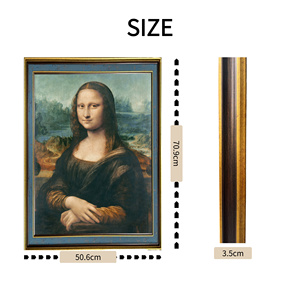 Tái tạo cổ điển của Leonardo Da Vinci của Mona Lisa chicle in in nghệ thuật thân thiện với môi trường với khung - Product Image 4