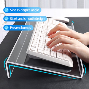 Supporto per tastiera per Computer inclinabile in stile moderno eco-compatibile con angolo di inclinazione regolabile in acrilico trasparente per la digitazione ergonomica - Product Image 2