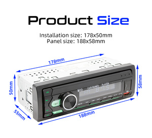Araba radyo 1 din BT USB FM TF uzaktan kumanda tek renkli LCD araba mp3 çalar araba stereo mp3 çalarlar - Product Image 2