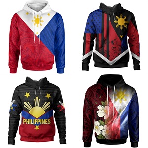 เสื้อฮู้ดกันหนาวแบบสวมหัวมีฮู้ดของผู้ชายเสื้อมีฮู้ดผ้าขนแกะโพลีเอสเตอร์ลายธงชาติฟิลิปปินส์พิมพ์ซับลิมิเตอร์แบบกำหนดเอง - Product Image 2