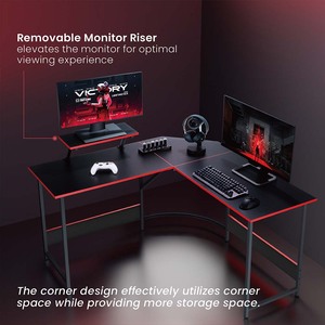 LV-GMD15-1 bán buôn L hình góc chơi game máy tính bàn nhiệm vụ nặng nề lớn chơi game bảng trò chơi bàn với màn hình Riser - Product Image 2