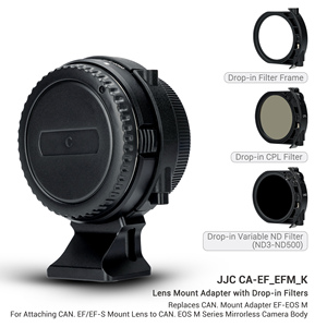 JJC EF-EOS MレンズマウントアダプターキヤノンM50ドロップインフィルター対応EF/EF-S & EOS-Mマウントカメラ付き