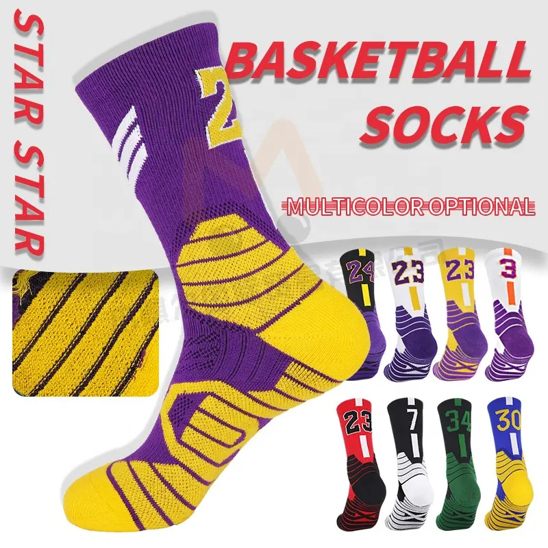 Benutzer definiertes Logo Crew Compression Socks Elite personal isierte Basketball-Socken Sports ocken
