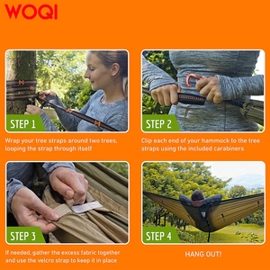 Woqi xách tay ngoài trời cao cấp Võng với điều chỉnh chiều rộng và cây dây đai, hoàn hảo cho du lịch và backpacking - Product Image 4