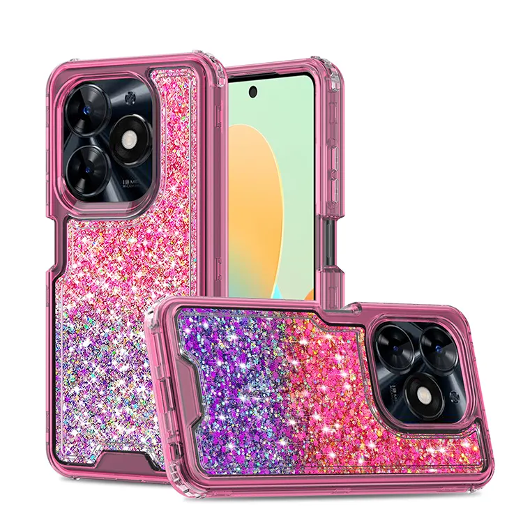 IVYMAX Clear Transparent Tecno Phone Case For Spark Go 2023 2024 10C 20C 10 Pro Smart 8 Pro Infinix hot 40i Glitter 360 Case