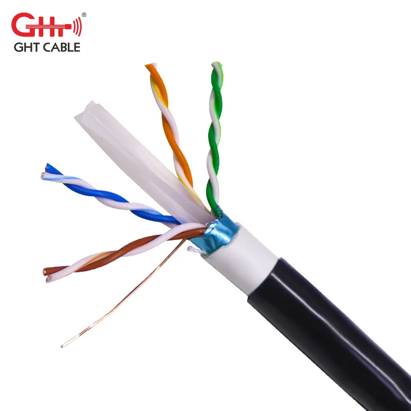 Escudo cat 6 ftp/sftp 23awg de cobre puro cca cable de comunicación con UL ETL certificado cat6 cable de ethernet