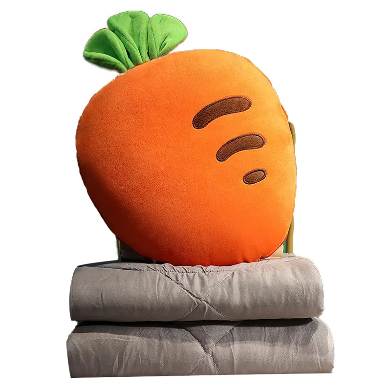 Edredón plegable portátil para aire acondicionado, almohada multifuncional para las cuatro estaciones, en forma de fruta y verdura