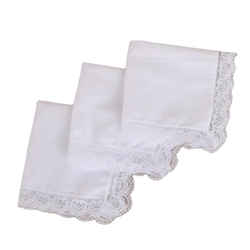 Ready to ShipIn StockFast DispatchWhite Lace Handkerchiefs Cotton Hankies Suitable For Embroidery Or Printing Women Wedding Holiday Gifts Handkerchief