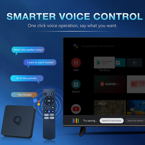 Q1 H313 4k hd Video Decoder Media Player Dual Wifi ATV Android Smart Tv Box Q1 with Voice <strong>Input</strong> Search Remote Control