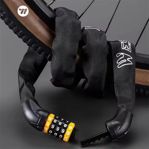 WEST BIKINGバイク自転車セキュリティパスワードスチールロックサイクリングチェーンコード化盗難防止ロックサイクルバイク安全チェーンロック用 - Product Image 1