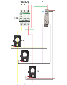 OURTOP TUYA 3 fasi Smart WiFi Wireless Timer corrente di tensione misuratore di potenza telecomando con misurazione bidirezionale