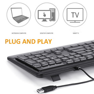 Teclado de impresión grande RGB retroiluminado con cable, teclas con letras grandes, USB, para personas con discapacidad visual - Product Image 5
