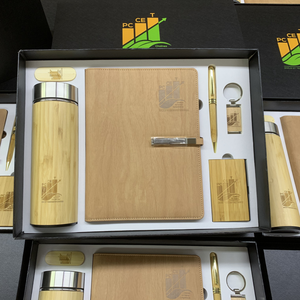 批发竹杯6合1礼品盒套装笔记本日记本带笔带盒和Usb礼品套装 - Product Image 6