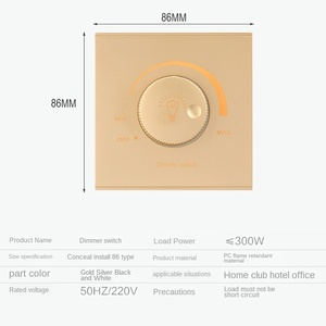 Wall-mounted LED Dimmer On/off <strong>Switch</strong> Dimming <strong>15</strong>-300W AC 220V-250V Wall Dimmer <strong>Switch</strong> for Led Lights