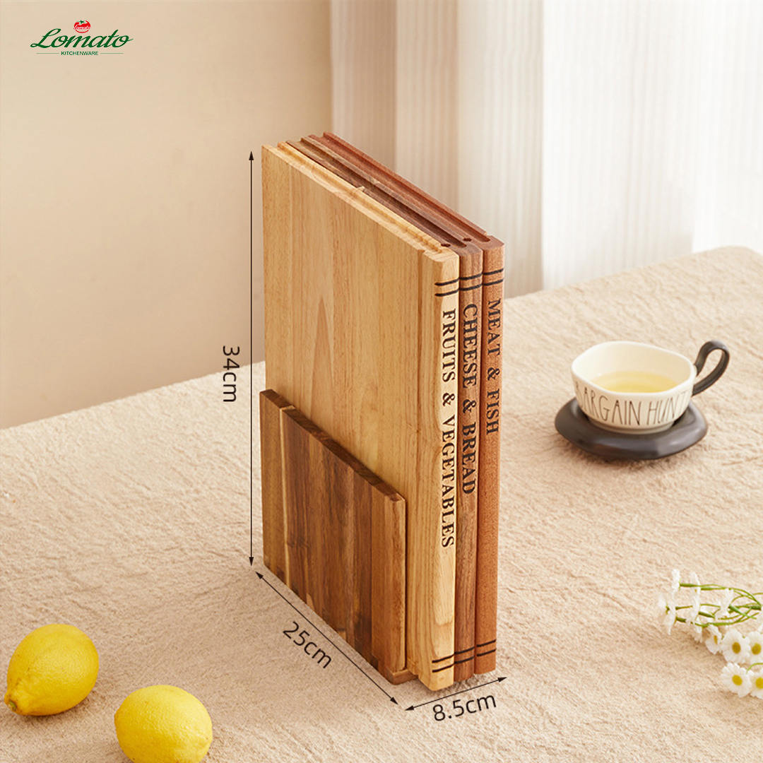 3pcs book cutting board with base