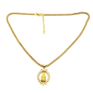 נשים זהב מצופה CZ ZirDiamond סנט ג 'וד סן יהודה Tadeo מרי גבירתנו של הקדוש מות סנטה Muerte תליון שרשרת תכשיטים