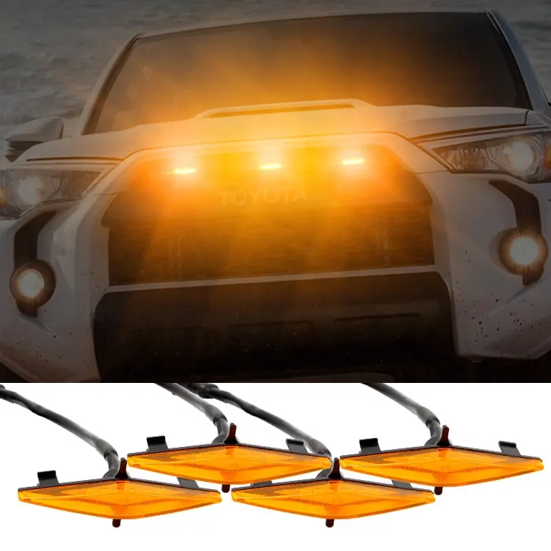 Lưới tản nhiệt phía trước nướng Đèn LED Đèn cho Toyota 4Runner 2014 2019 phụ kiện xe hơi cho xe ô tô phổ quát SUV hoặc Pick-up xe tải
