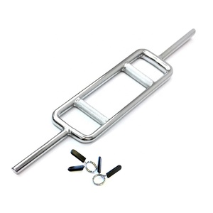 34 Inch <strong>Regular</strong> Chrome Standard 1 Inch Smooth Ends Solid Triceps <strong>Bar</strong> With Spring Collar - Product Image 1