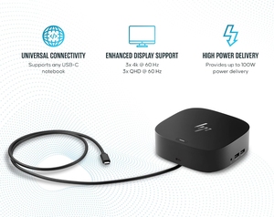 5TW10AA สำหรับ HP Docking Station แล็ปท็อป Bundle จอมอนิเตอร์120W และ CHARGING Bundle พร้อมอะแดปเตอร์ HDMI สาย DP พอร์ต - Product Image 2