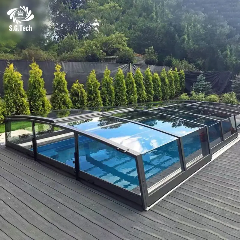 Couvertures de piscine rétractables personnalisées Couverture de piscine en polycarbonate/toit/enceinte