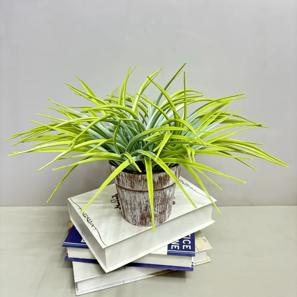 Modern toptan Bonsai saksısı & ekici kağıt hamuru bahçe dekor ev zemin kullanımı için yapay yeşil bitki ile